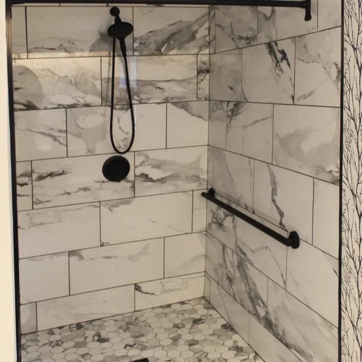 marble tile in shower